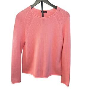 J.Crew Mercantile rolled hem pink sweater.  Size M. 100% cotton. ski lodge